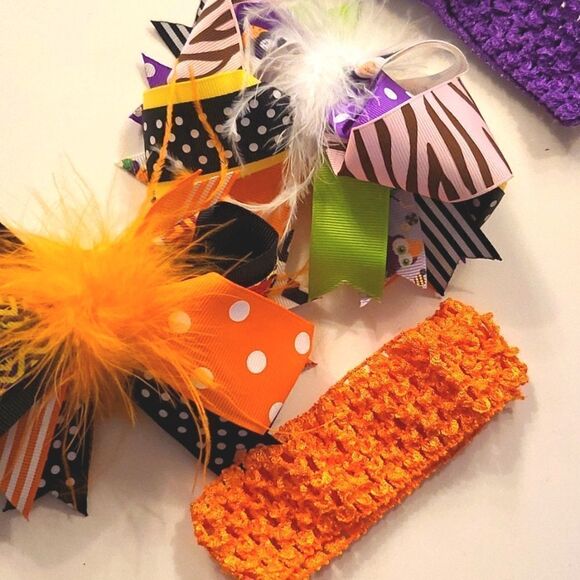 2 Pack Baby Halloween Headband, Elastic Feather Bowknot Hair Band Fits for Baby - Picture 7 of 7
